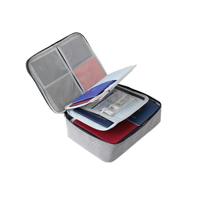 Large Capacity Multi-Layer Document Ticket Storage Bag Certificate File Organize 3 Layers - Navy 3 Layers-B2
