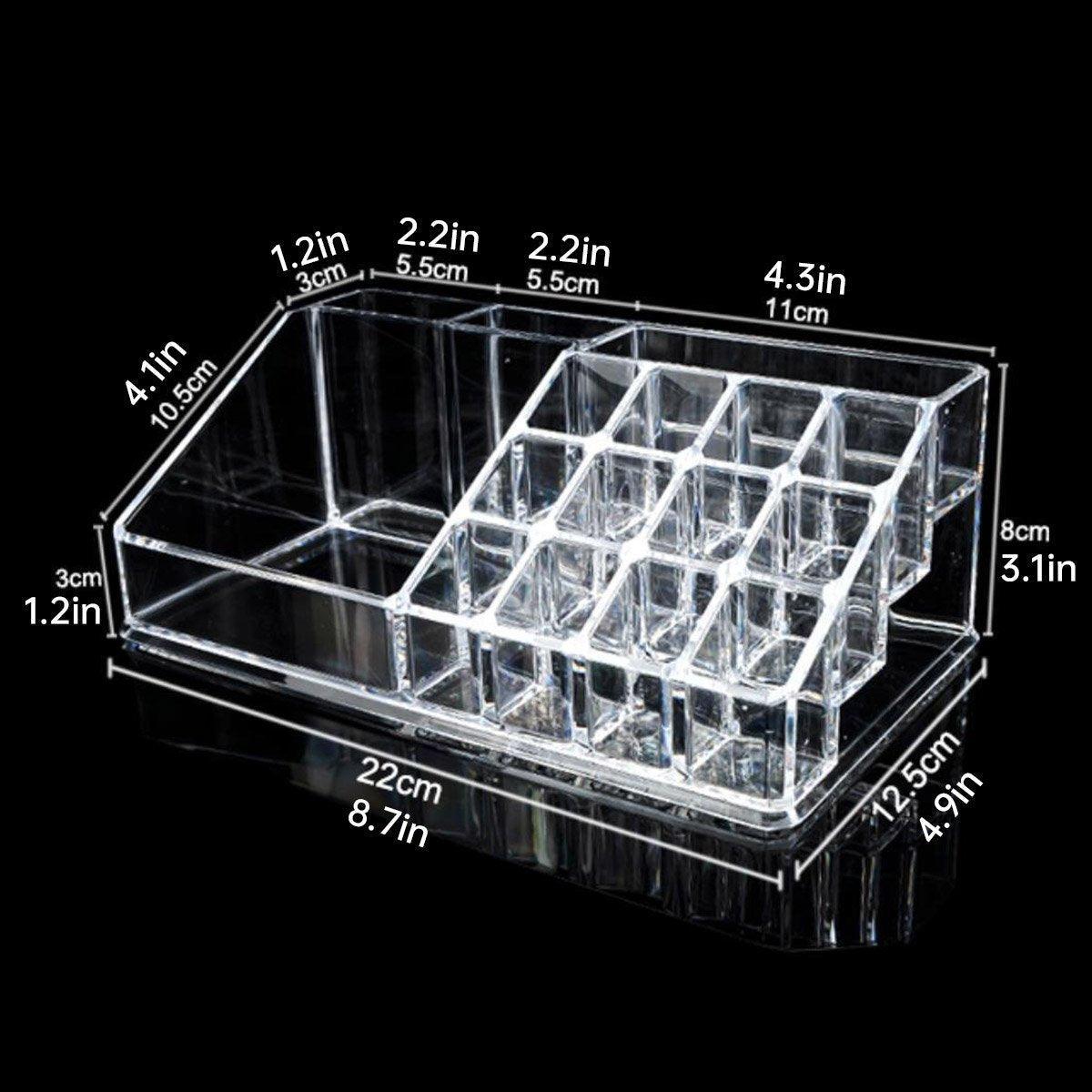 Desktop Transparent Storage Organizer Box Multi-Compartment Display Rack Holder - 9 grids