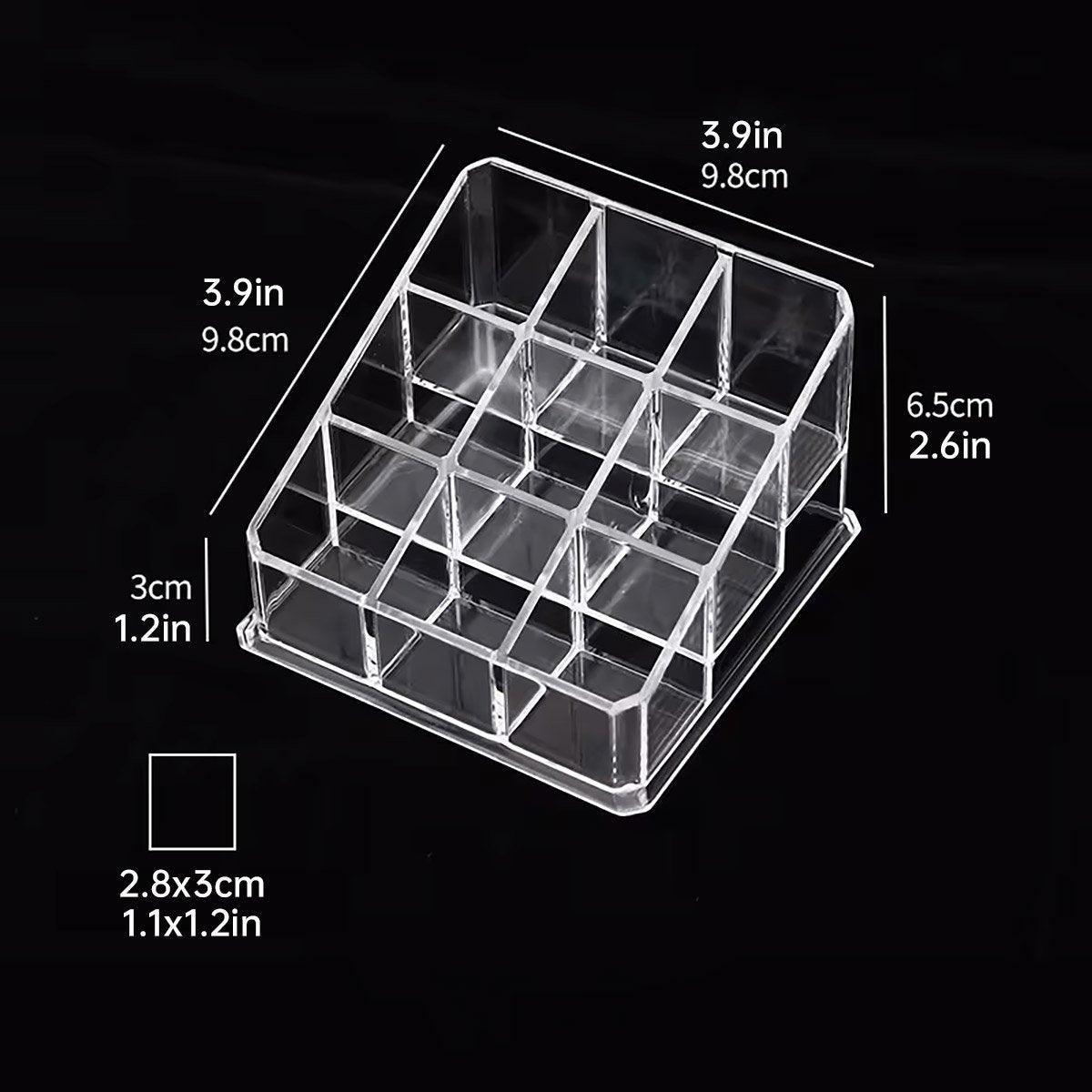 Desktop Transparent Storage Organizer Box Multi-Compartment Display Rack Holder - 9 grids