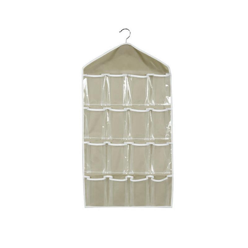 16 Pockets Hanging Wardrobe Storage Organizer Bag for Socks and Underwear - Green