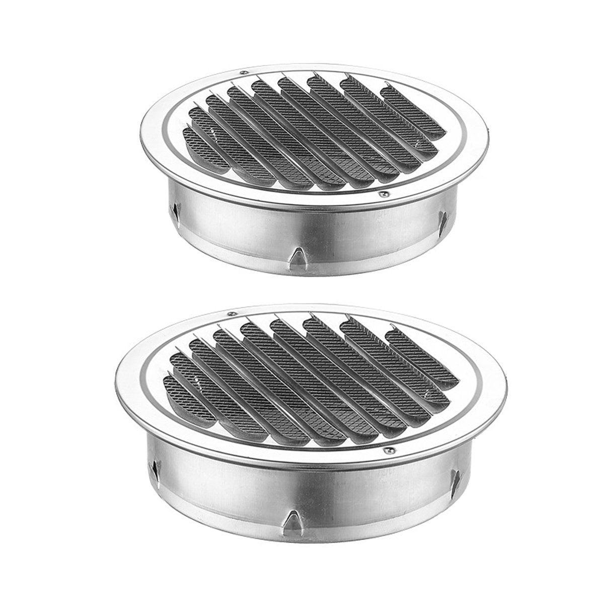 Stainless Steel Exhaust Fan Vent Outlet Flat Hood for Bathroom Kitchen Outlet - 150mm