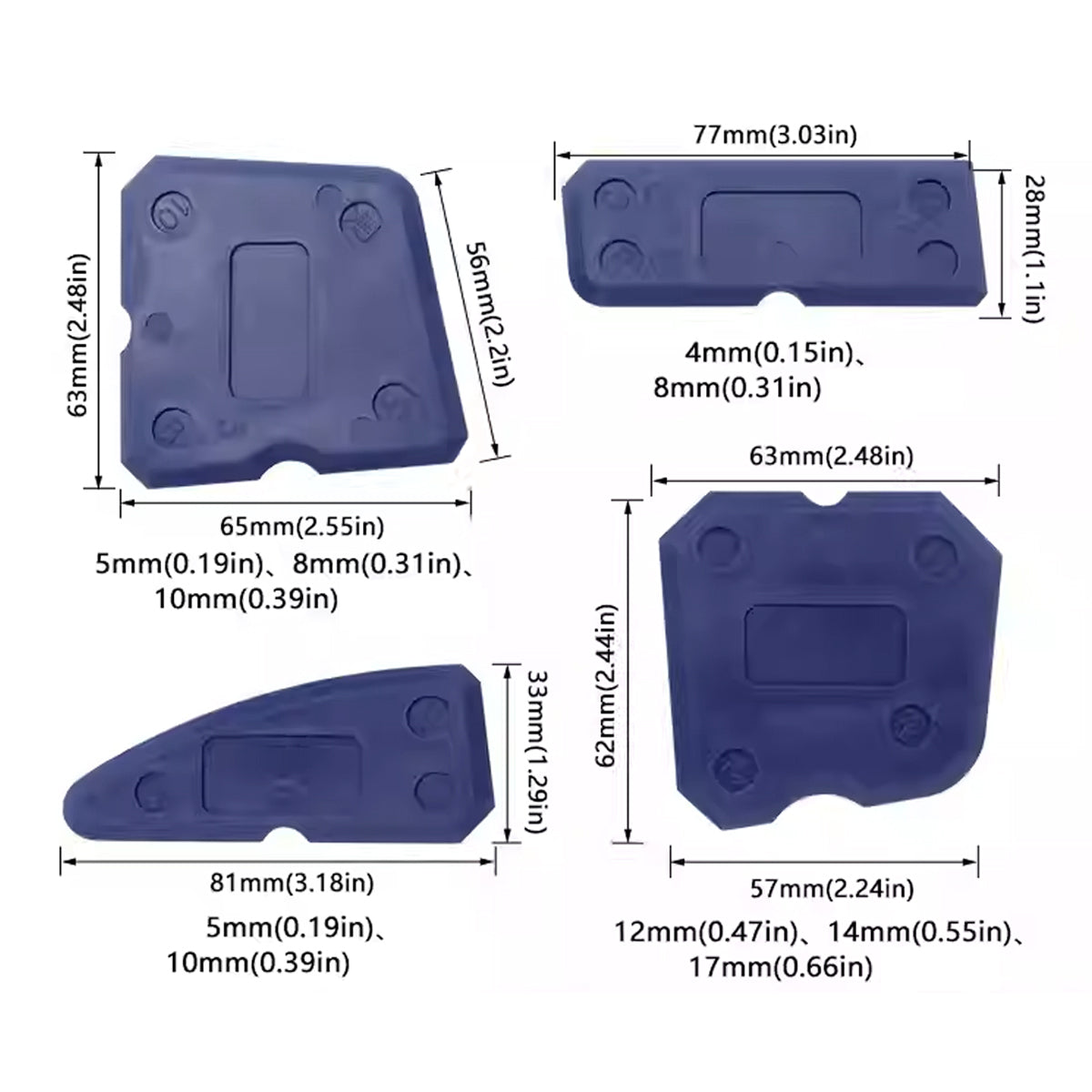 20pcs Caulk Smear Scraper Set Kitchen Bathroom Sink Sealant Joint Finishing Tool - Sky Blue