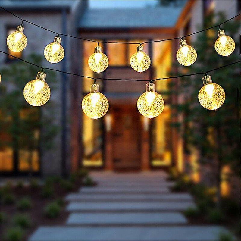 100/200Led Solar Globe String Lights Fairy Festoon Outdoor Party Decor - 22M 200LED