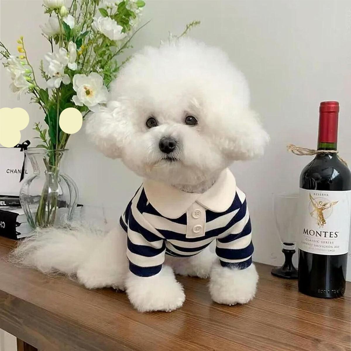 Short Sleeve Summer Striped Pet Tee Round Neck Comfortable Shirt for Dogs Cats - XL