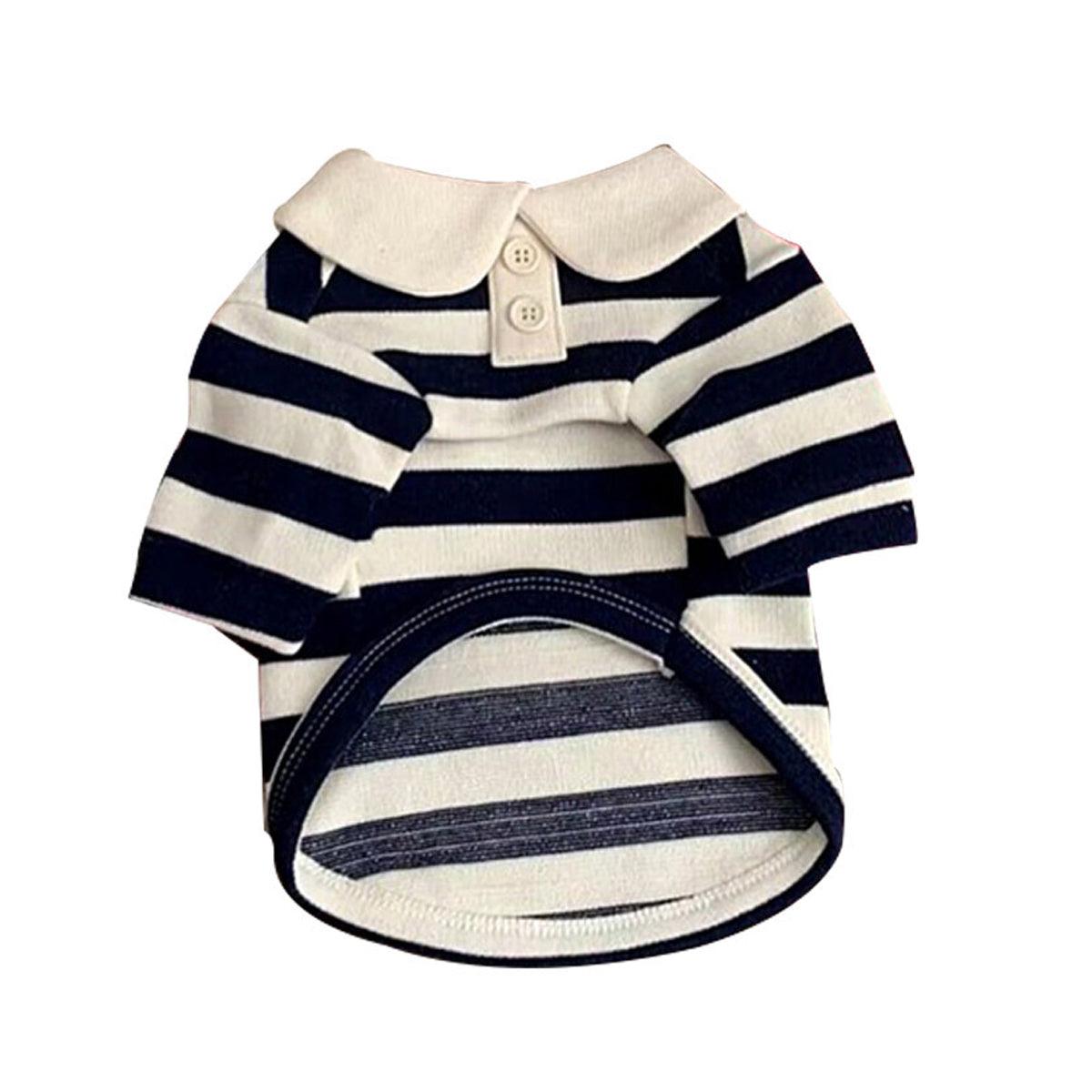 Short Sleeve Summer Striped Pet Tee Round Neck Comfortable Shirt for Dogs Cats - XL