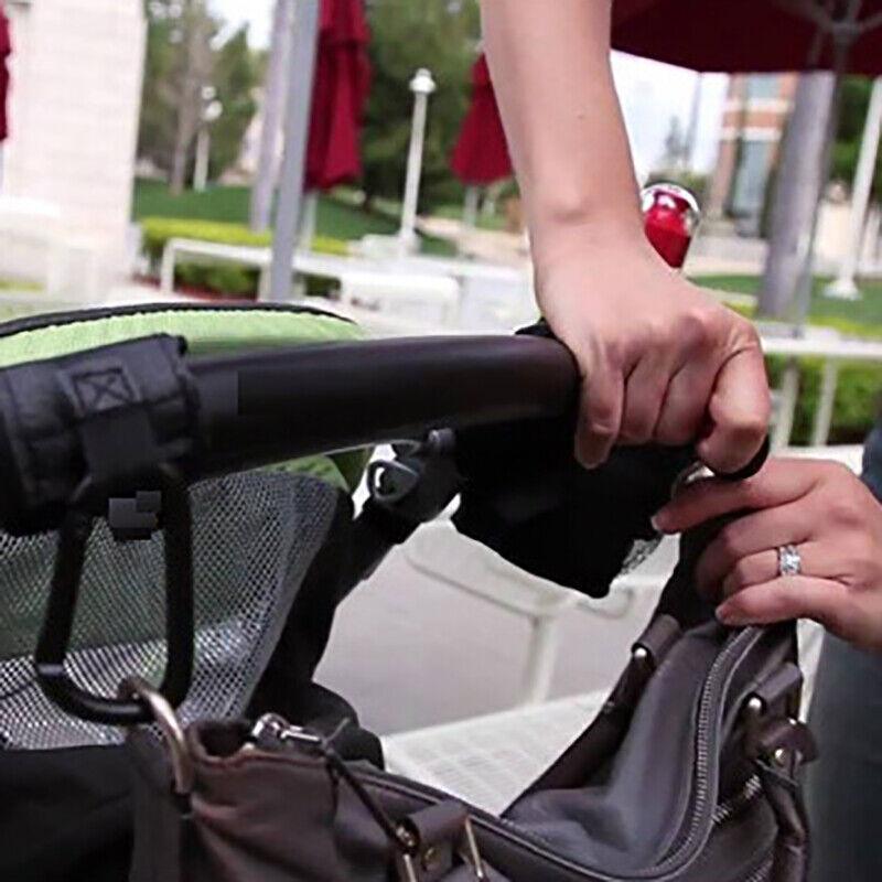 2PCS Stroller Hooks Clip-On Bag Holders for Pram Pushchair or Trolley Handle