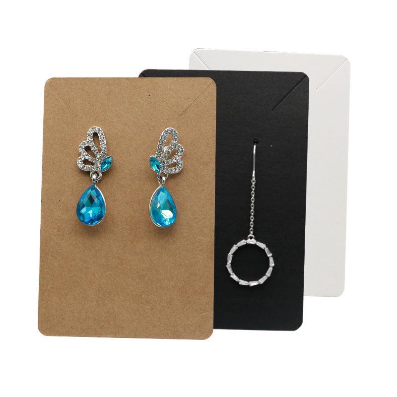 40pcs Jewellery Display Cards Necklace Earring Holder Kraft Paper 6x9cm - Black