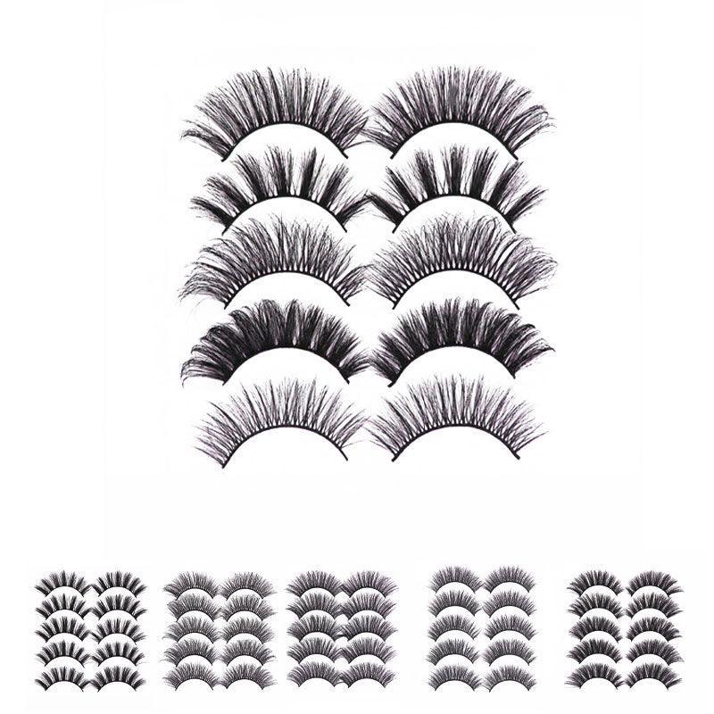 5 Pairs 3D Thick Mink Fake False Eyelashes Natural Long Wispy Makeup Lashes Au - 3D-46