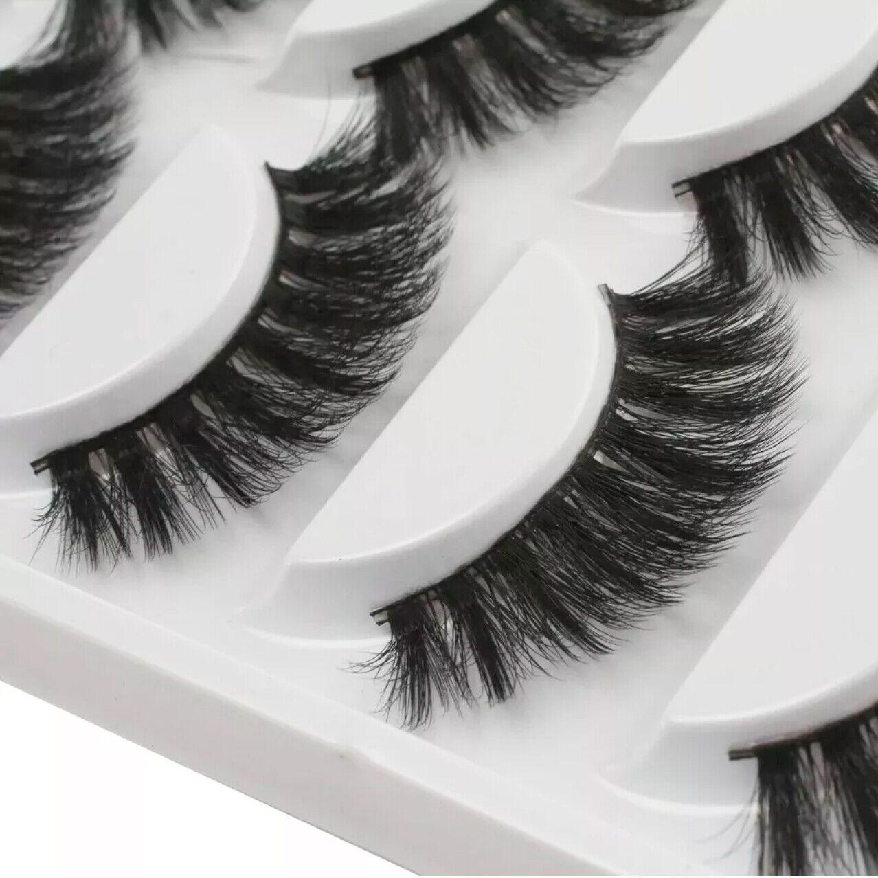 5 Pairs 3D Thick Mink Fake False Eyelashes Natural Long Wispy Makeup Lashes Au - 3D-52