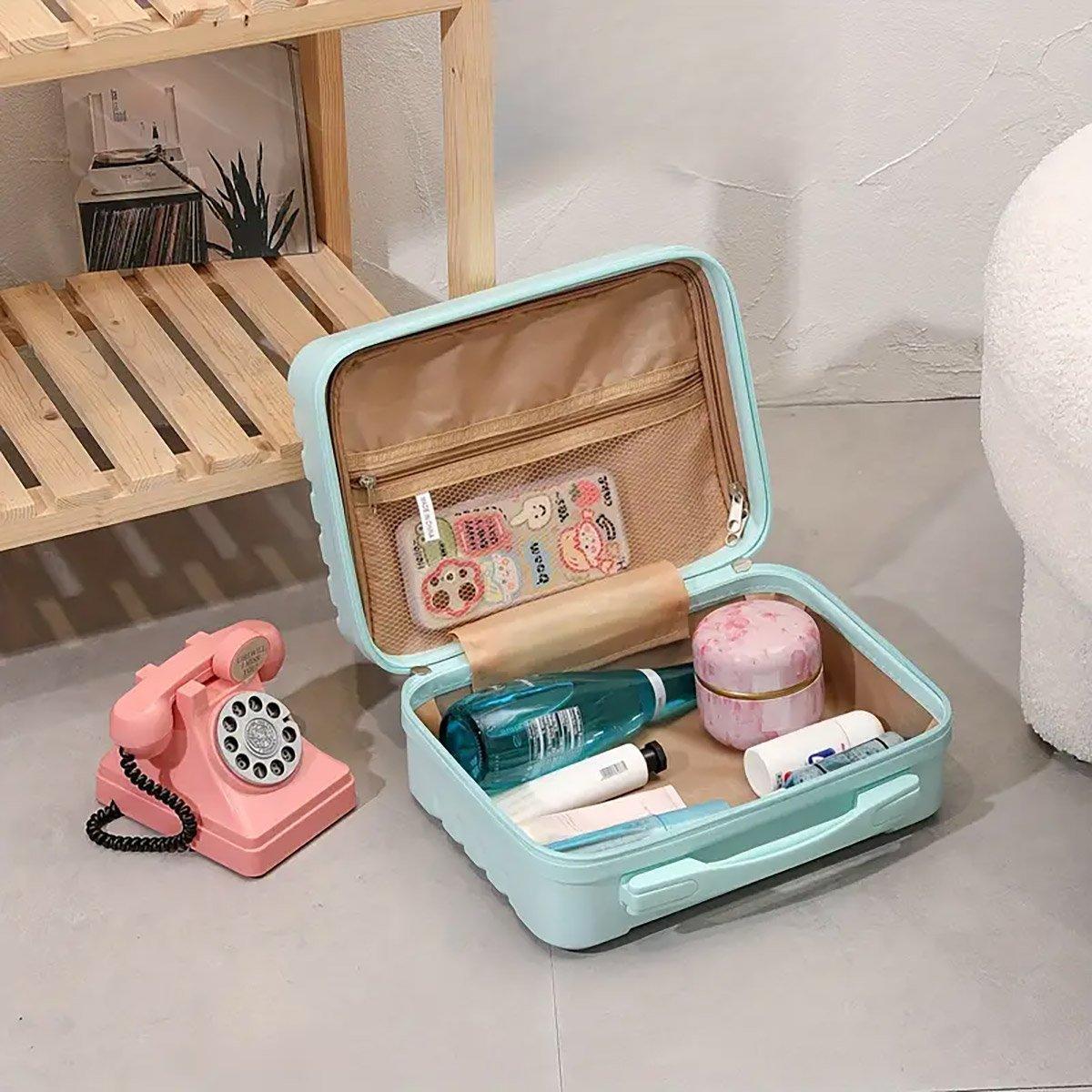 Portable 14 Inch Suitcase Mini Small Travel Storage Hand Gift Box - Pink