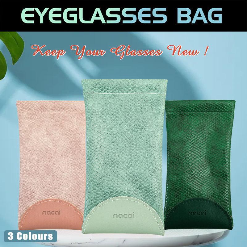Mouth Snapped Sunglasses Eyeglass Glasses Case Soft Pouch Bag Pocket Spectacle - Light Green