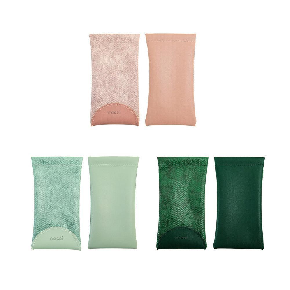 Mouth Snapped Sunglasses Eyeglass Glasses Case Soft Pouch Bag Pocket Spectacle - Light Green
