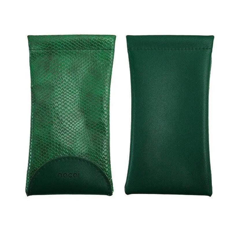 Mouth Snapped Sunglasses Eyeglass Glasses Case Soft Pouch Bag Pocket Spectacle - Light Green