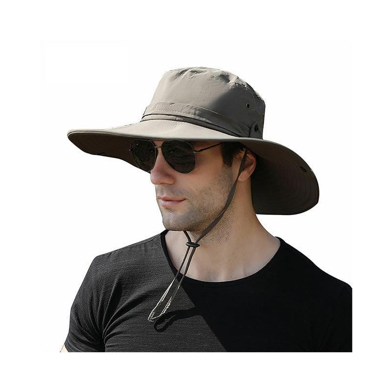 Outdoor Uv Protection Sun Hat Wide Brim Cap Quick-Drying Hat For Fishing Hiking - Navy