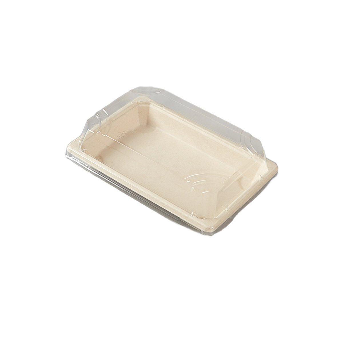 50pcs Eco-Friendly Sushi Box Rectangular Biodegradable Lunch Packaging Plate - 13.9 cm x 7.9 cm x 4.5 cm