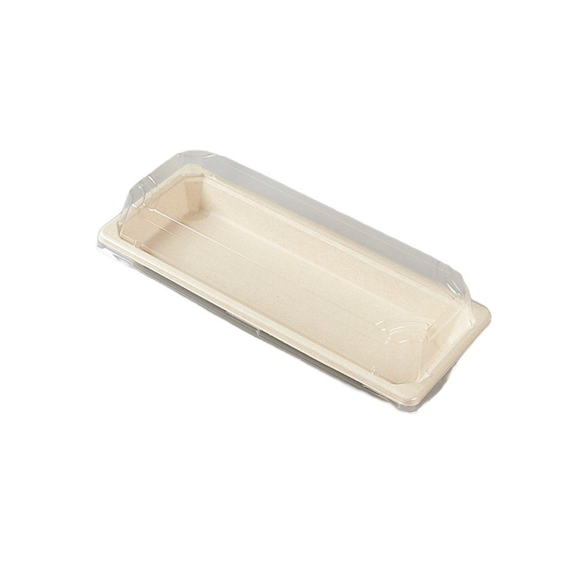 50pcs Eco-Friendly Sushi Box Rectangular Biodegradable Lunch Packaging Plate - 13.9 cm x 7.9 cm x 4.5 cm