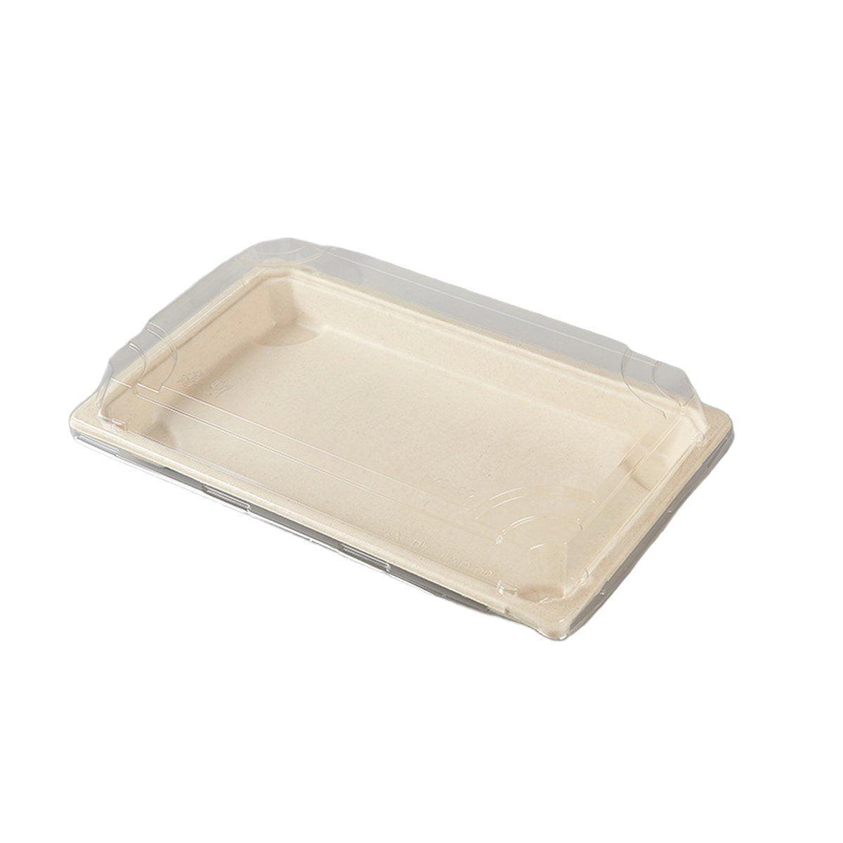50pcs Eco-Friendly Sushi Box Rectangular Biodegradable Lunch Packaging Plate - 13.9 cm x 7.9 cm x 4.5 cm