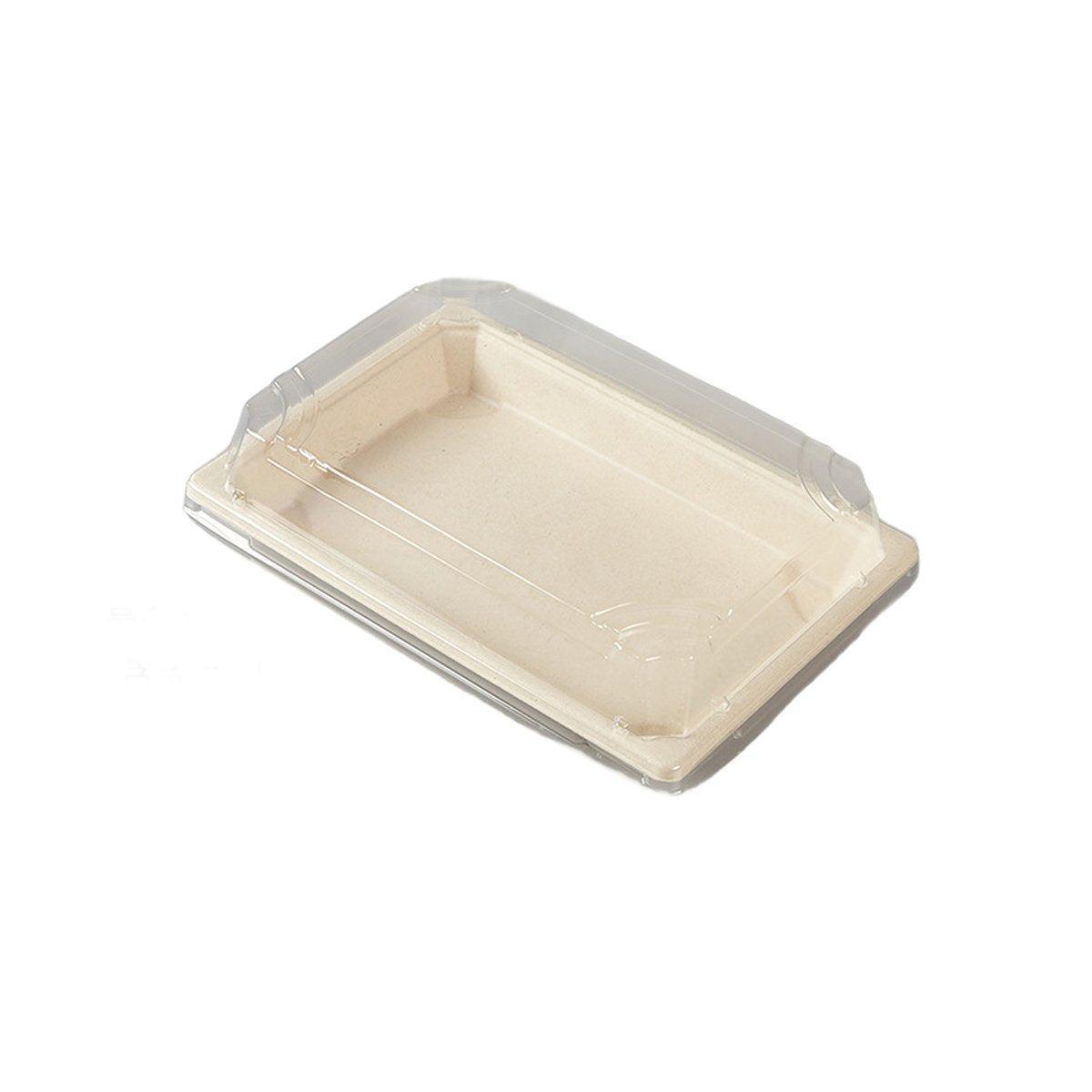 50pcs Eco-Friendly Sushi Box Rectangular Biodegradable Lunch Packaging Plate - 16 cm x 9 cm x 4.5 cm