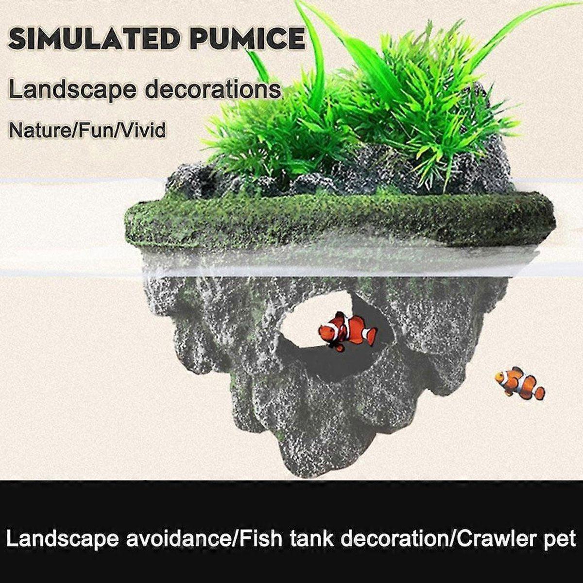 Fish Tank Aquascape Hoverstone Decoration Natural Rock Landscaping for Aquarium - S