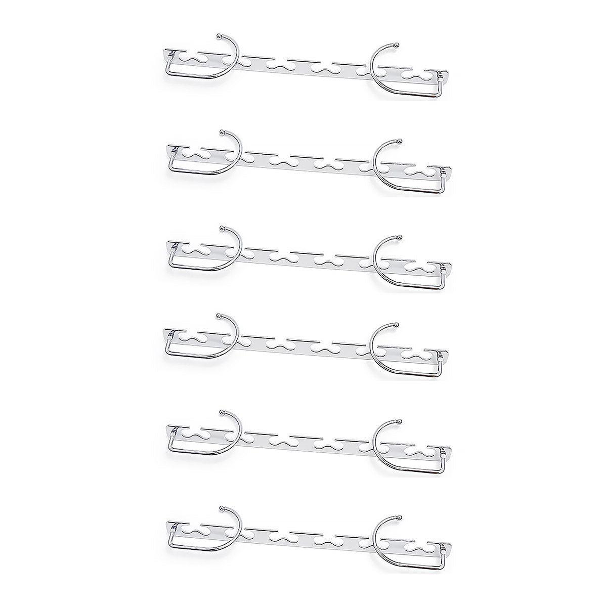 Clothes Hanger Space Saving Hook Folding Wardrobe Multipurpose Rack Coat Pants - 6PCS