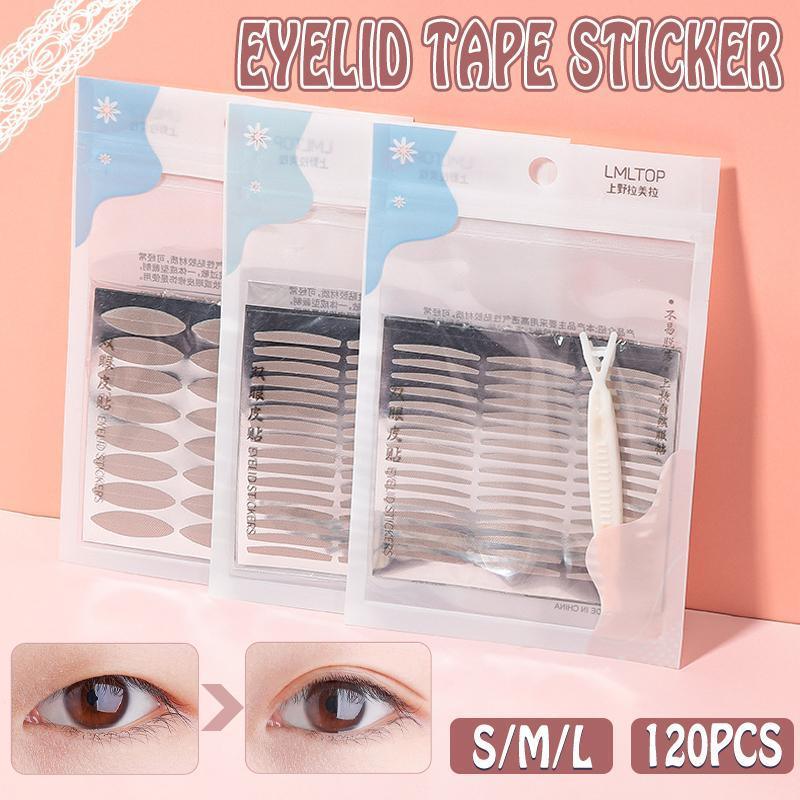 Eyelid Tape Stickers 120Pcs Natural Invisible- Adhesive Eye Lift Strips Tool - M-120PCS