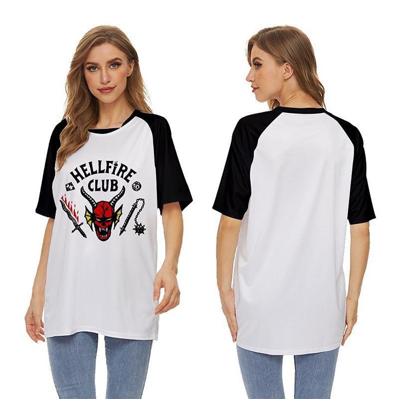 Stranger Things  Hellfire Club Short Shirt Sleeve Baseball Unisex T-Shirt  S~XXL AU - L
