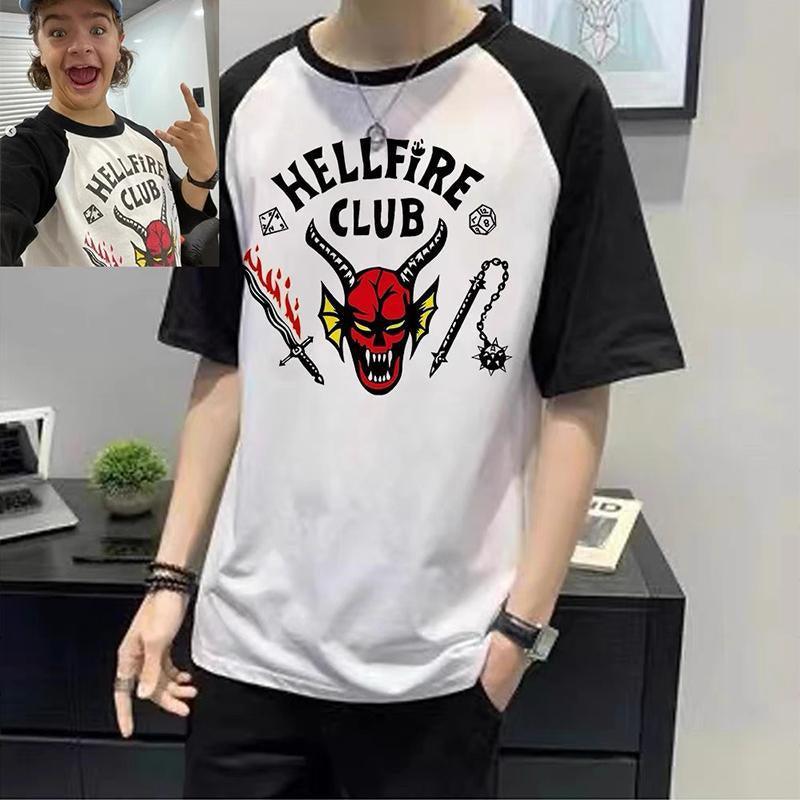 Stranger Things  Hellfire Club Short Shirt Sleeve Baseball Unisex T-Shirt  S~XXL AU - M