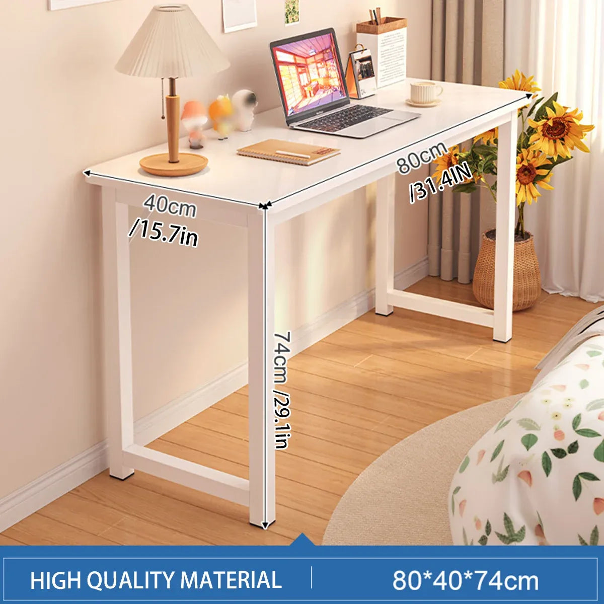 Long Narrow Study Workbench Computer Desk Writing Table For Home Office Compact