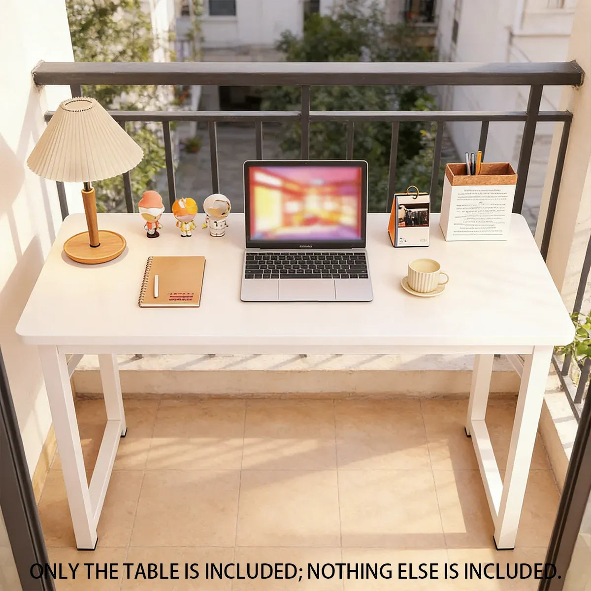 Long Narrow Study Workbench Computer Desk Writing Table For Home Office Compact