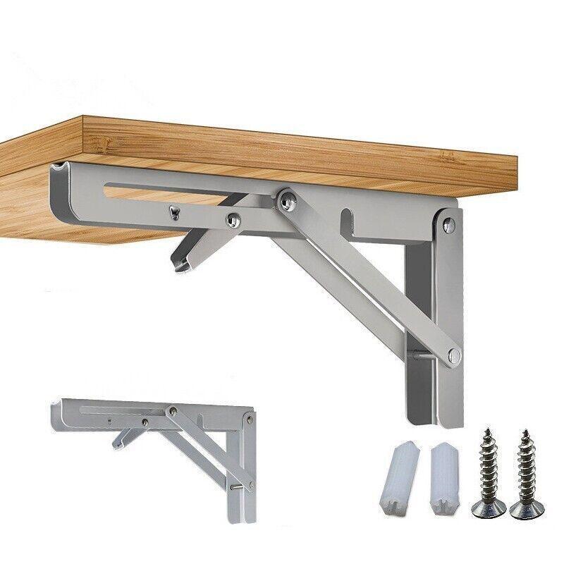 10-20" Heavy-Duty Stainless Steel Folding Table Bracket 200Kg Load - 14In(2PCS)