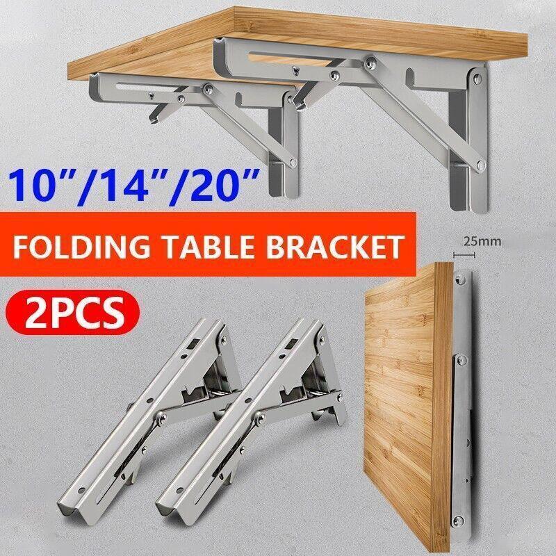 10-20&quot; Heavy-Duty Stainless Steel Folding Table Bracket 200Kg Load - 20In(2PCS)