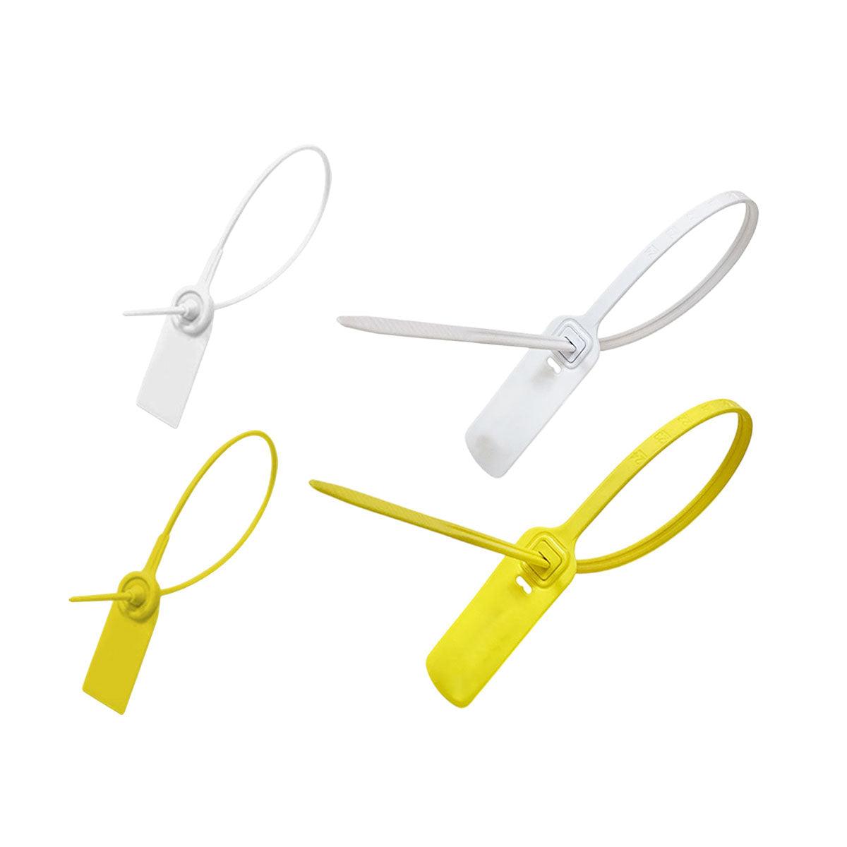 100pcs Plastic Seal Security Tags Plastic Label Tabs Ties for Luggage Bags - White-420mm