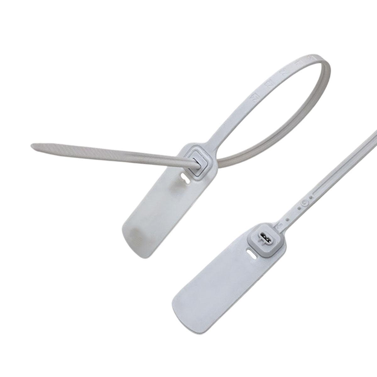 100pcs Plastic Seal Security Tags Plastic Label Tabs Ties for Luggage Bags - White-420mm