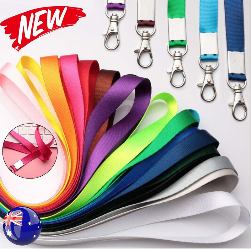 Neck Strap with Clip for ID Badge Name Tag Card Holder Lanyard - Coffee