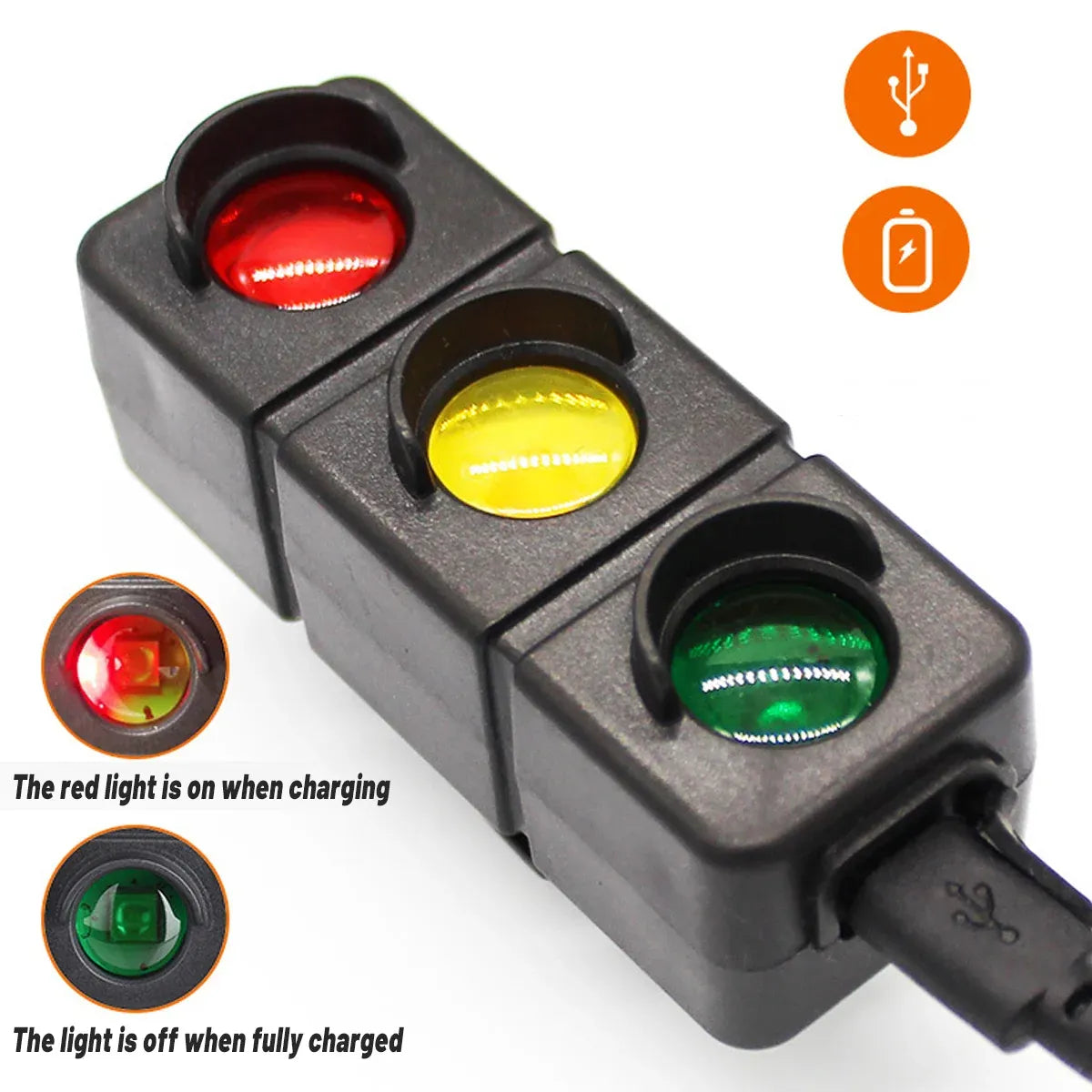 1-Piece USB-Rechargeable Three-Colour Bicycle Tail Light