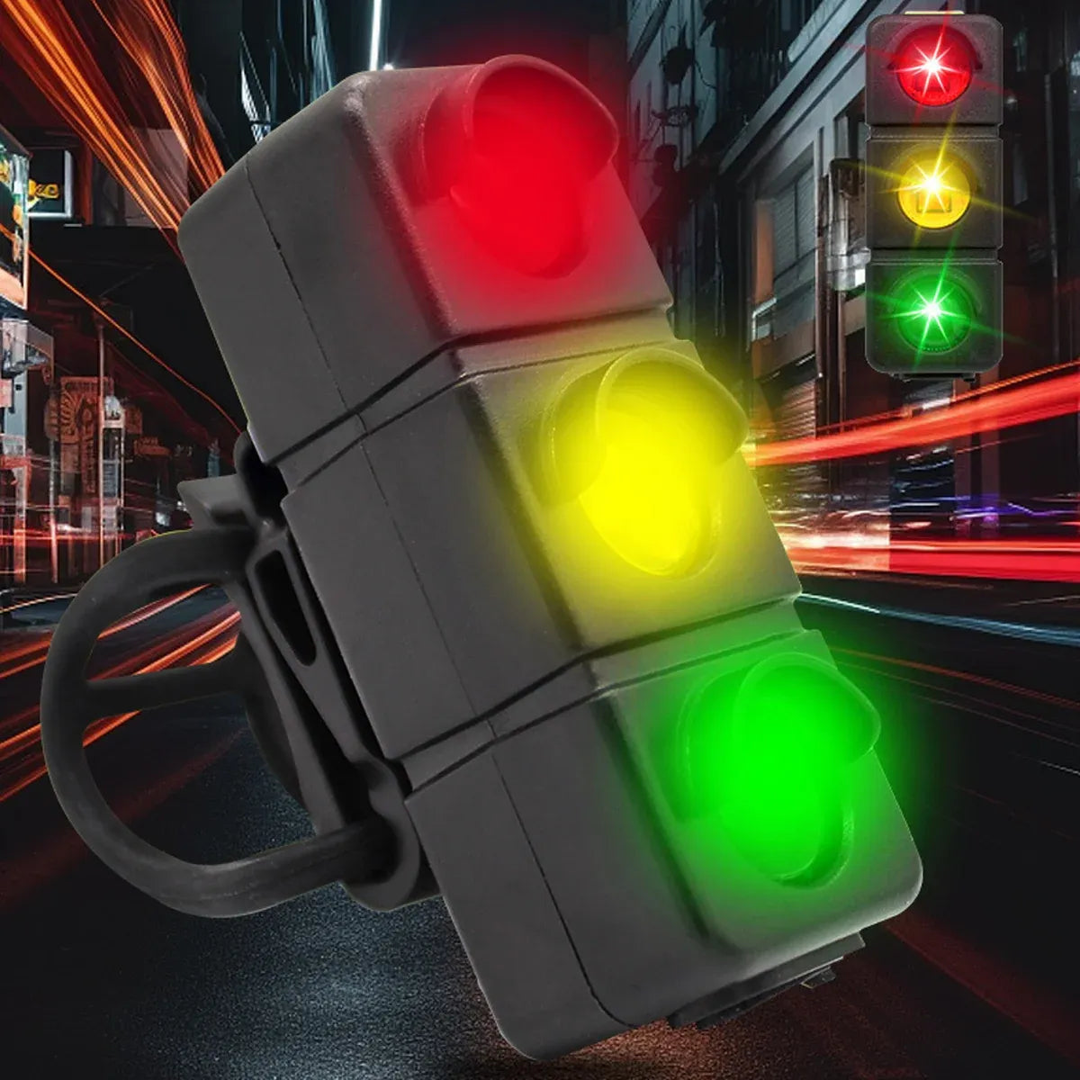 1-Piece USB-Rechargeable Three-Colour Bicycle Tail Light