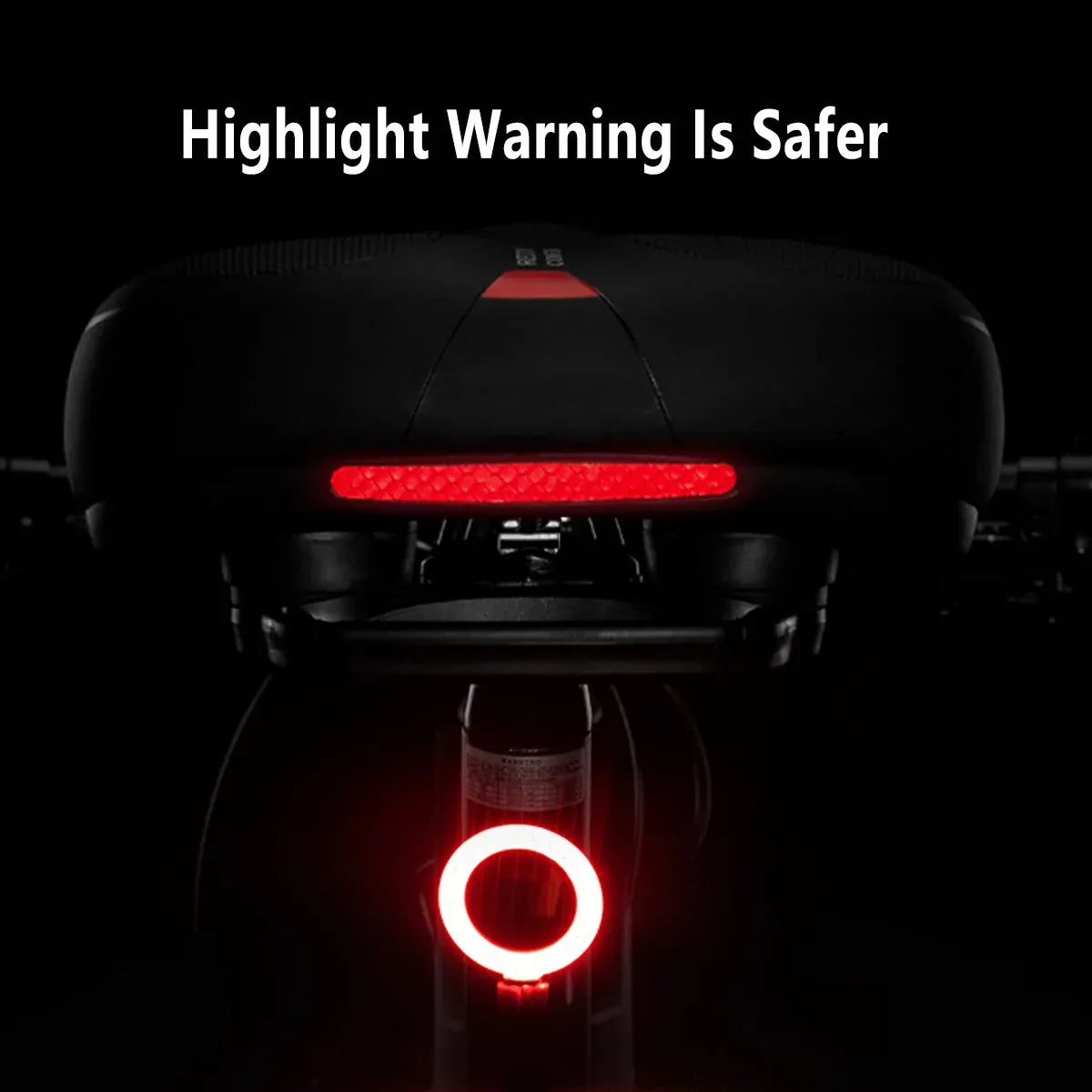1-Piece USB-Rechargeable Circular Bicycle Tail Light