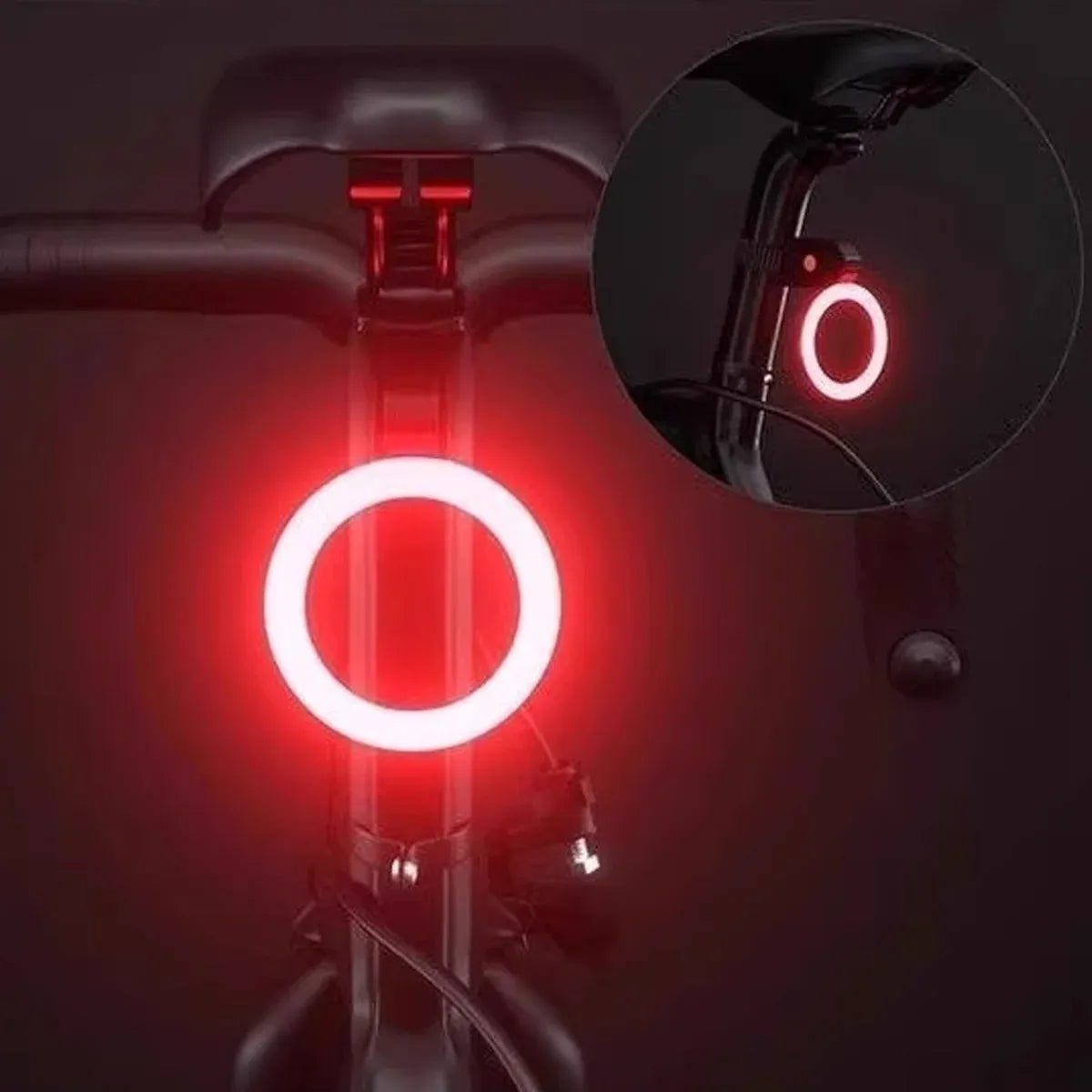 1-Piece USB-Rechargeable Circular Bicycle Tail Light