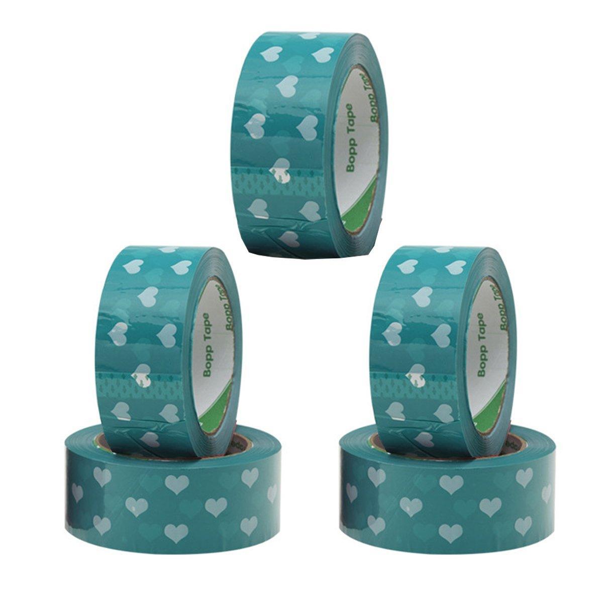 5pcs Cute Personality Packing Sealing Tape Adhesive Heart Design Colourful Glue - Pink