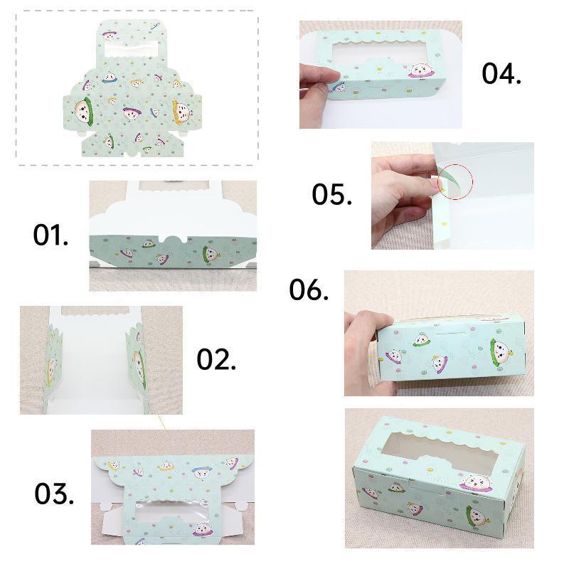 50PCS Set of 2 Premium Cake Packaging Boxes Clear Window Food Grade Cardboard - Swan-50pcs