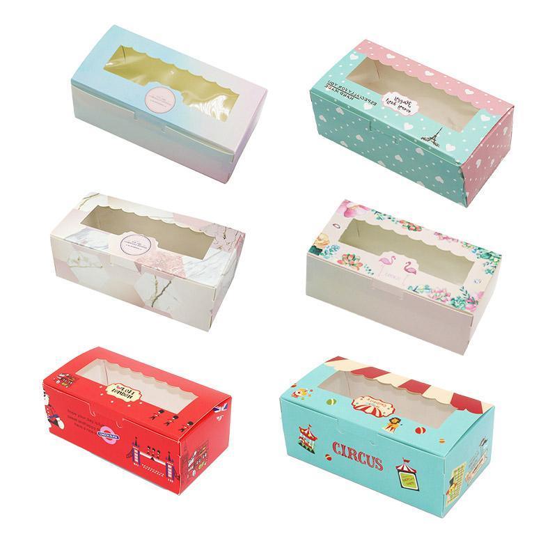 50PCS Set of 2 Premium Cake Packaging Boxes Clear Window Food Grade Cardboard - England-50pcs