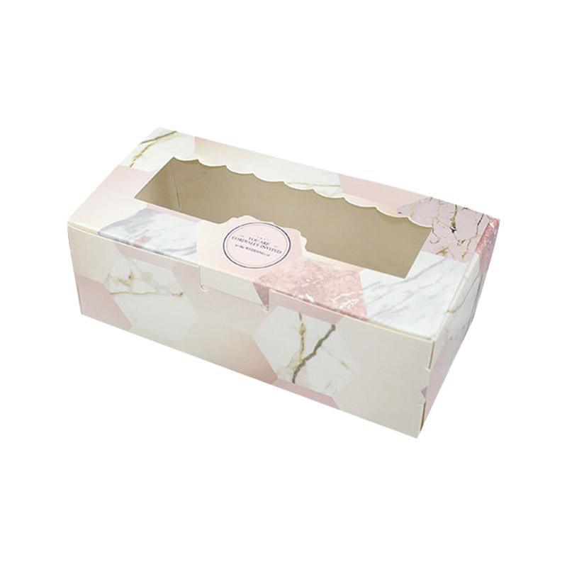 50PCS Set of 2 Premium Cake Packaging Boxes Clear Window Food Grade Cardboard - England-50pcs
