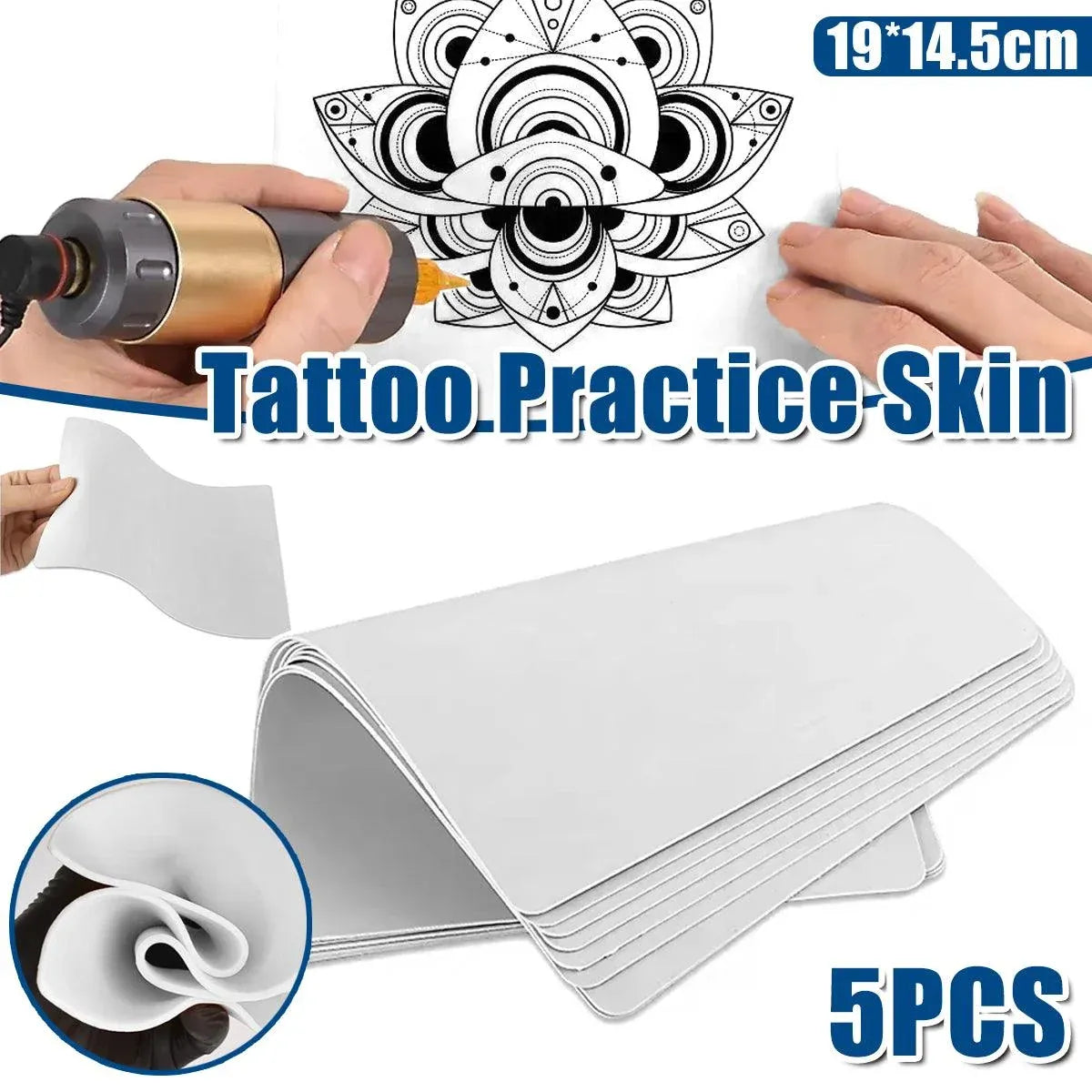 5-Piece Blank Tattoo Practice Skin Pack, White