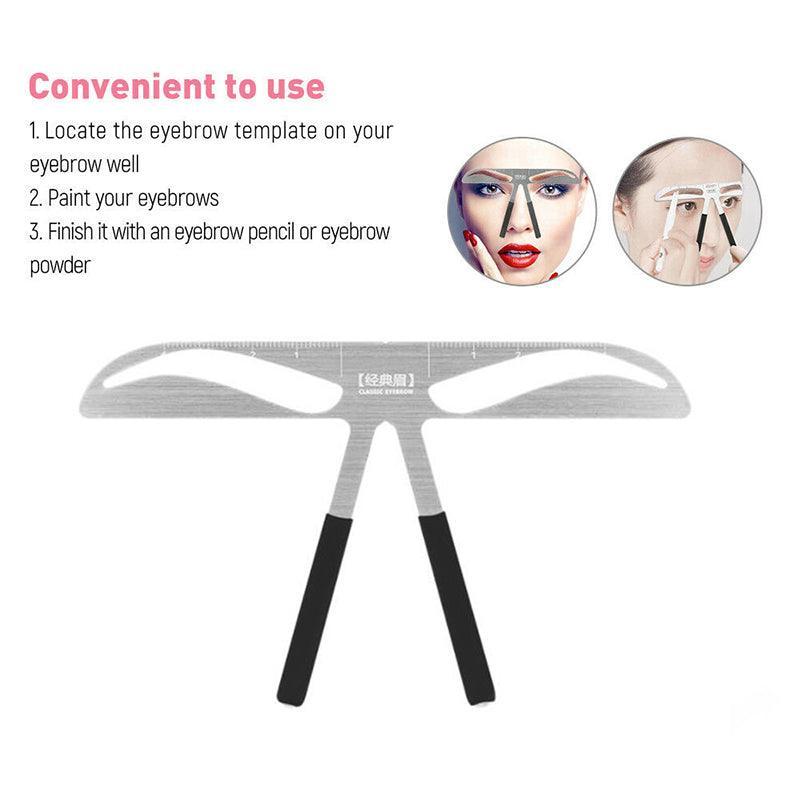 Brow Stencil Shaper Tattoo Eyebrow Kit Ruler 3D Balance Template Makeup Tool Au - #2 Classic Eyebrow