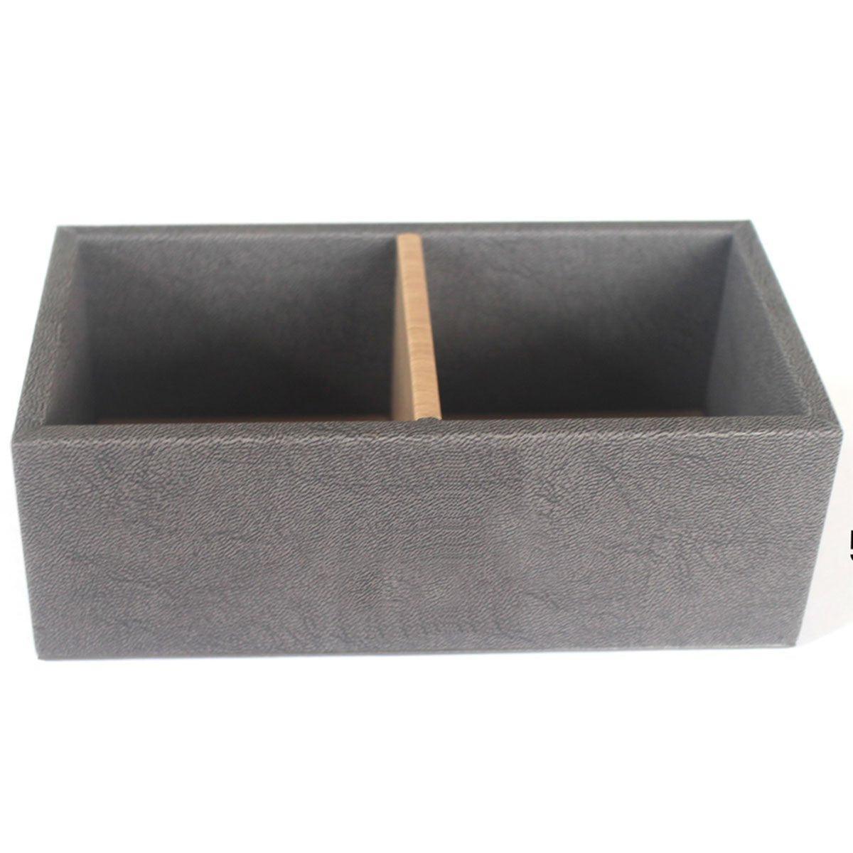 Double Compartment Tea Caddy Hotel Room Storage Organizer for Tea Bags Sugar