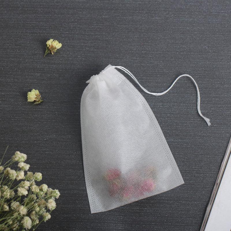 50PCS Empty Tea Filter Bags Drawstring Disposable Herb Spice Soup Pouches - 5x7cm