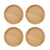 4x Round Bamboo Wooden Coaster Tea Coffee Drink Holders Pallet Beverage Mat Pad