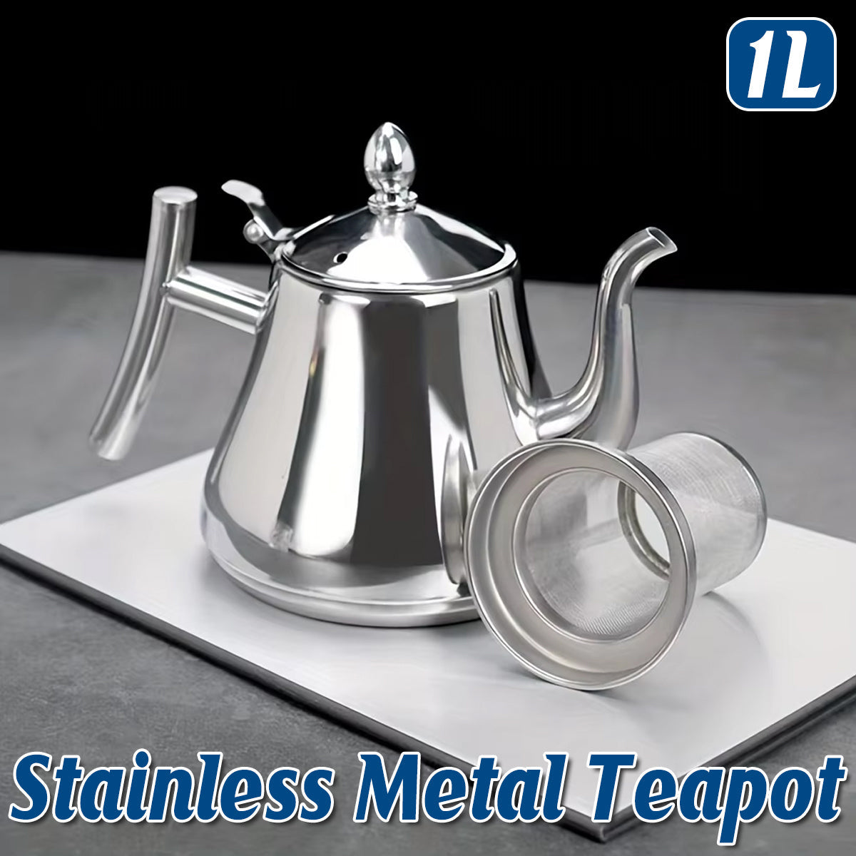 Thickened Stainless Steel Teapot Kettle With Strainer For Restaurant Hotel Use