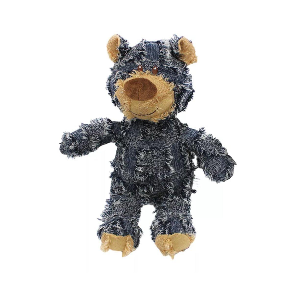 Puppy Squeaky Plush Toy Small Dog Chew Soft Bear Pet Companion - Blue-22cm