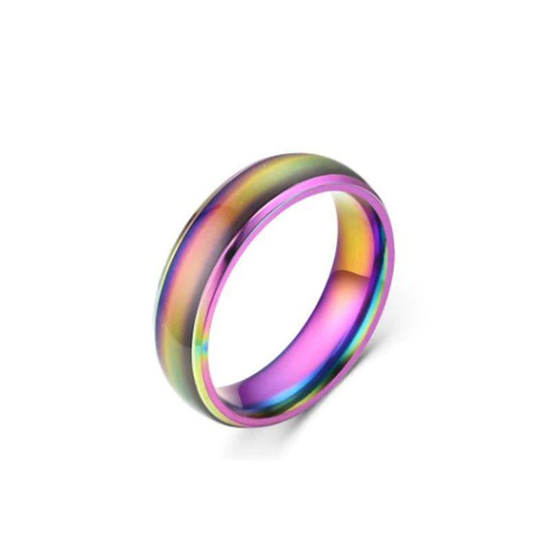 Mood Colour Changing Ring Temperature Sensitive Stainless Steel US Size 8 - Gold